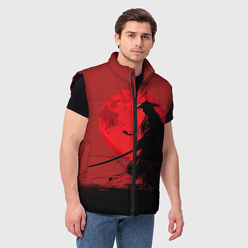 Мужской жилет Самурай на закате / 3D-Черный – фото 3