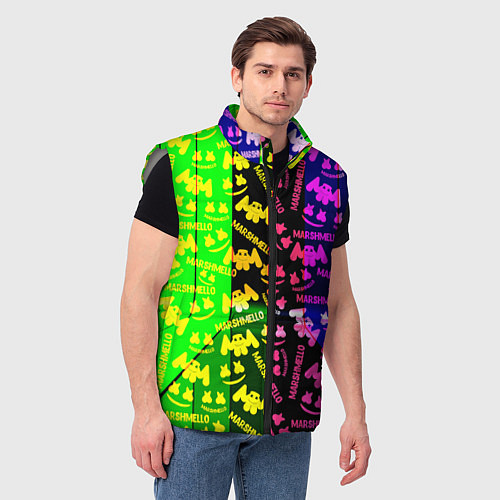 Мужской жилет Marshmello pattern neon steel / 3D-Светло-серый – фото 3
