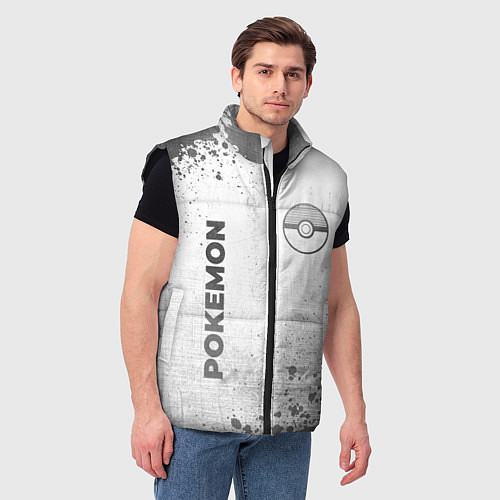 Мужской жилет Pokemon - white gradient вертикально / 3D-Черный – фото 3