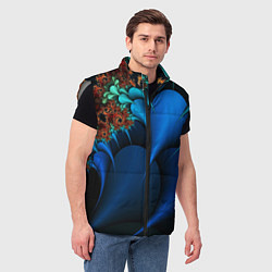 Мужской жилет Фрактальный узор голубой, цвет: 3D-светло-серый — фото 2