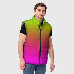 Мужской жилет Неоновый градиент фон, цвет: 3D-светло-серый — фото 2