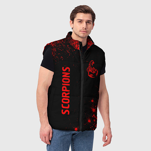 Мужской жилет Scorpions - red gradient вертикально / 3D-Черный – фото 3
