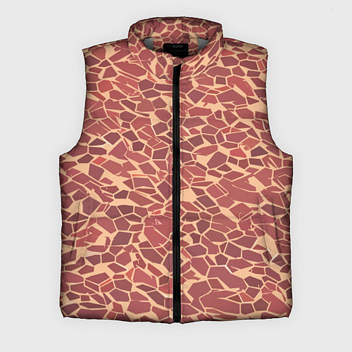 Мужской жилет Тёмно красные плитки на бежевом фоне / 3D-Светло-серый – фото 1