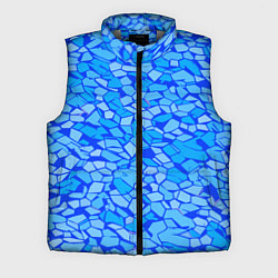 Мужской жилет Голубые плитки на синем фоне, цвет: 3D-светло-серый