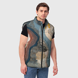 Мужской жилет Флюид арт, цвет: 3D-светло-серый — фото 2