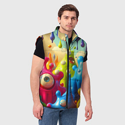 Мужской жилет Мультяшные персонажи - нейроарт, цвет: 3D-черный — фото 2
