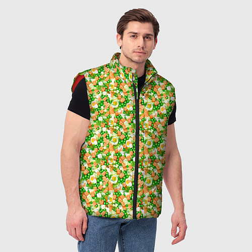 Мужской жилет Салат - Оливье / 3D-Красный – фото 3