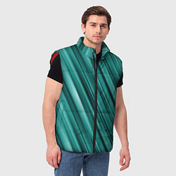 Мужской жилет Лазурные волны, цвет: 3D-красный — фото 2