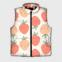 Мужской жилет Клубничный узор, цвет: 3D-черный