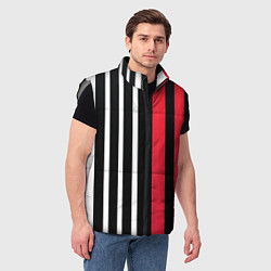Мужской жилет Вертикальные полосы триколор красный, цвет: 3D-светло-серый — фото 2