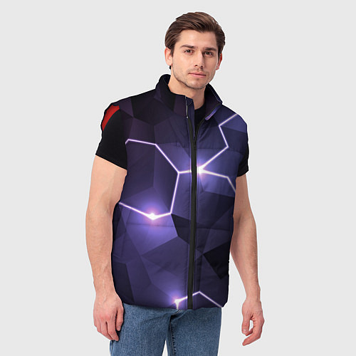 Мужской жилет Молниеносная геометрия с подсветкой / 3D-Красный – фото 3