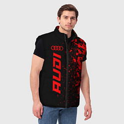 Мужской жилет Audi - red gradient по-вертикали, цвет: 3D-черный — фото 2