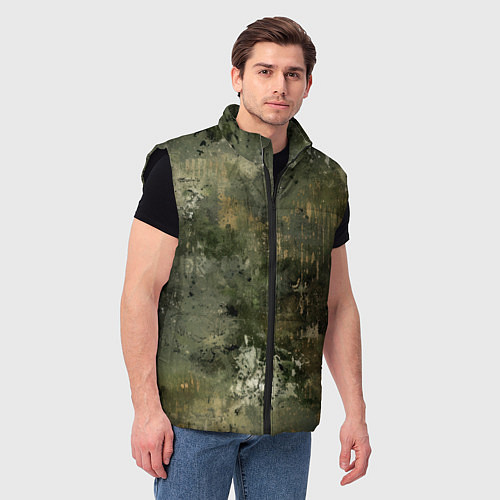 Мужской жилет Камуфляж с потертостями / 3D-Черный – фото 3