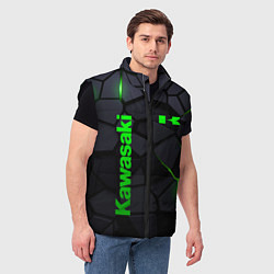 Мужской жилет Kawasaki - плиты с эффектом свечения, цвет: 3D-черный — фото 2