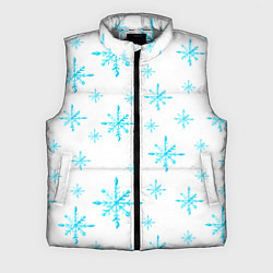 Мужской жилет Зимний узор из снежинок, цвет: 3D-светло-серый