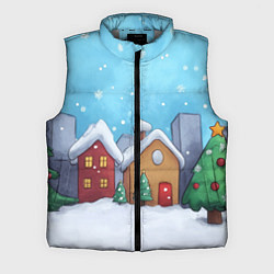 Мужской жилет Домики новогодние, цвет: 3D-светло-серый