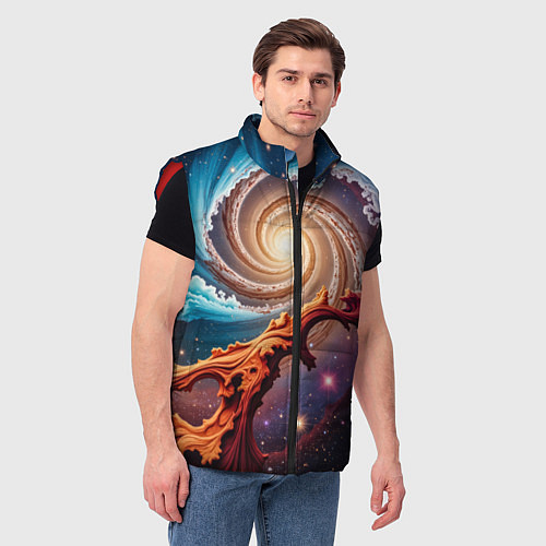 Мужской жилет Энергия космоса / 3D-Красный – фото 3