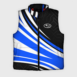 Мужской жилет Субару - бело-синий, цвет: 3D-красный
