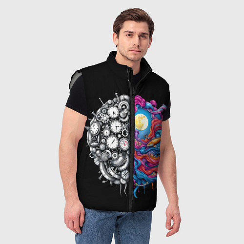 Мужской жилет Правое и левое полушарие / 3D-Светло-серый – фото 3