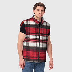 Мужской жилет Красно-белая ткань в клетку, цвет: 3D-красный — фото 2