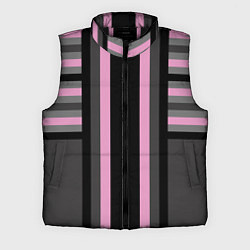 Мужской жилет Розово серый полосатый узор, цвет: 3D-черный