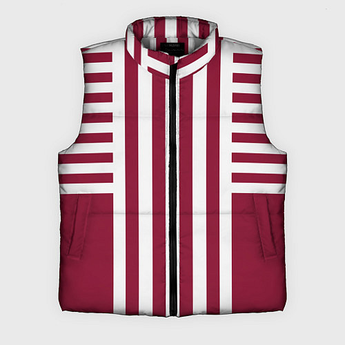 Мужской жилет Бело красный узор в полоску / 3D-Светло-серый – фото 1