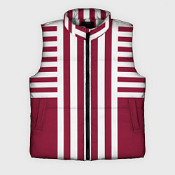 Мужской жилет Бело красный узор в полоску, цвет: 3D-светло-серый