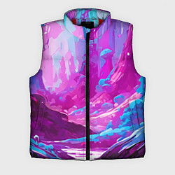 Мужской жилет Фиолетовая кислотная абстракция, цвет: 3D-красный