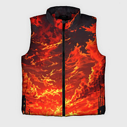 Мужской жилет Багровый огненный закат, цвет: 3D-красный