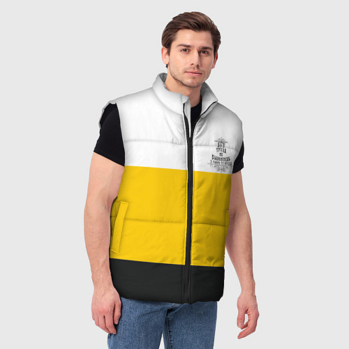 Мужской жилет Без труда не вытащишь и рыбку - с флагом черная на / 3D-Черный – фото 3