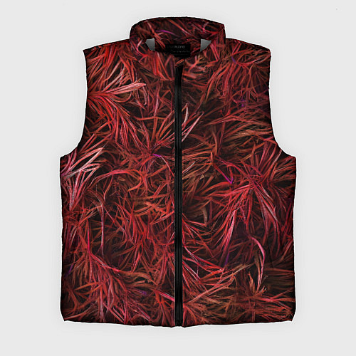 Мужской жилет Красная трава на чёрном фоне / 3D-Светло-серый – фото 1