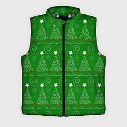 Мужской жилет Новогодний ёлочный паттерн, цвет: 3D-светло-серый