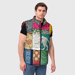 Мужской жилет Пэчворк с человечком, цвет: 3D-красный — фото 2