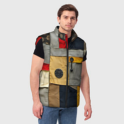 Мужской жилет Ретро пэчворк, цвет: 3D-красный — фото 2