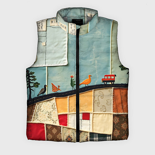 Мужской жилет Детский пэчворк / 3D-Светло-серый – фото 1
