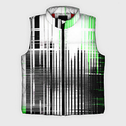 Мужской жилет Зелёно-чёрный гранж на белом фоне, цвет: 3D-красный