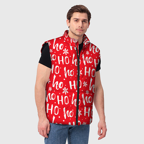 Мужской жилет Новогоднее хо хо / 3D-Черный – фото 3