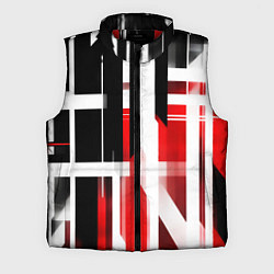 Мужской жилет Чёрно-красные вертикальные и горизонтальные полосы, цвет: 3D-красный