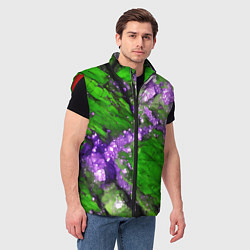 Мужской жилет Фиолетовый минерал в зелёном камне, цвет: 3D-красный — фото 2