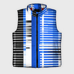 Мужской жилет White stripes on a black and blue background