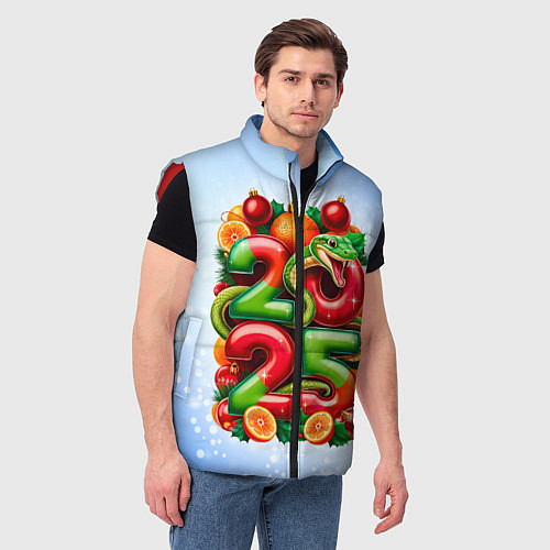 Мужской жилет Змеи к нам приходят 2025 / 3D-Красный – фото 3