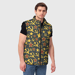 Мужской жилет Серп и Молот - СССР, цвет: 3D-черный — фото 2