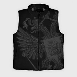 Мужской жилет Герб России - черный минимализм, цвет: 3D-светло-серый