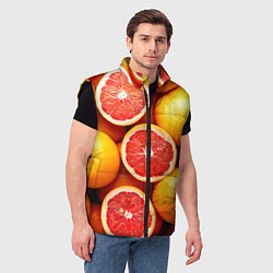 Мужской жилет Грейпфруты, цвет: 3D-черный — фото 2