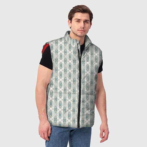 Мужской жилет Вертикальный узор с геометрическим рисунком / 3D-Красный – фото 3