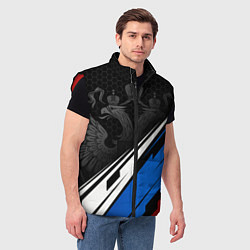 Мужской жилет Россия - абстракция, цвет: 3D-красный — фото 2