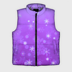 Мужской жилет Резные снежинки глитч, цвет: 3D-светло-серый