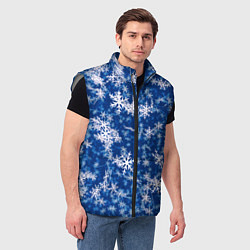 Мужской жилет Морозные снежинки, цвет: 3D-светло-серый — фото 2