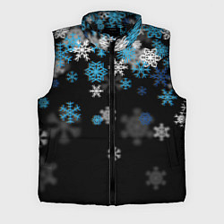 Мужской жилет Снежинки объемные, цвет: 3D-черный