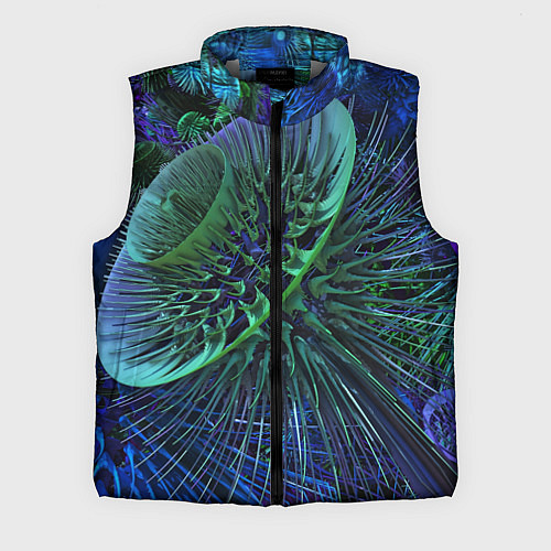 Мужской жилет Фрактальный узор шипы / 3D-Светло-серый – фото 1